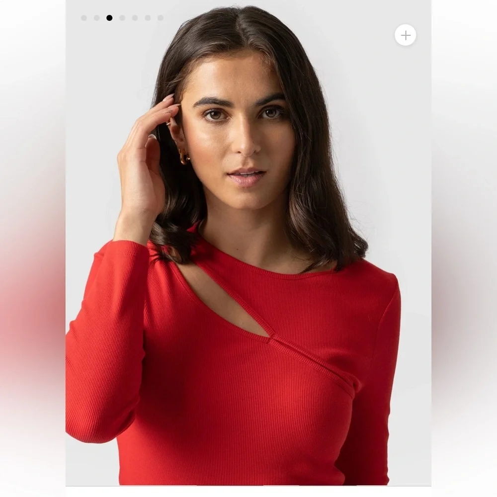 Saint + Sofia Reveal Ribbed Long Sleeve Knit Shirt size 8 US.  Snug fit. - Picture 5 of 7